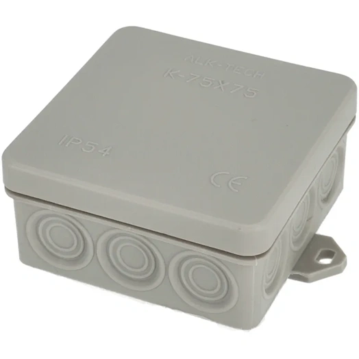 ALK-TECH KÖTŐDOBOZ 75X75X36MM SZÜRKE IP54