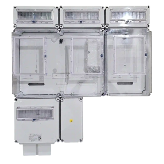 CSATÁRI PLAST PVT 7590 Á-V-H FM-K ÁK 2X1 / 2X3 FÁZISÚ + VEZ. + H TAR. + ELM FÖLDK. FOGYASZTÁS MÉRŐ SZEKRÉNY FÖLDKÁBELES