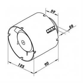 CSŐVENTILÁTOR (AXIÁLIS) VENTS 125 VKO1L GOLYÓCSAPÁGYAS 16 W 192 M3/Ó