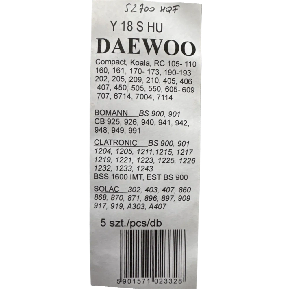 DAEWOO RC-105 W7-52700/HQF ( IZ-Y18S ) CSOMAG ( 4 (5) PORZSÁK/CSG )
