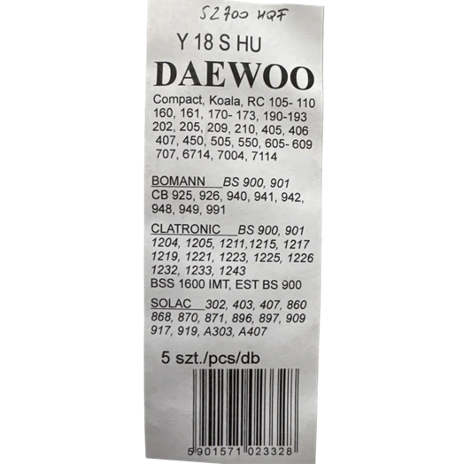 DAEWOO RC-105 W7-52700/HQF ( IZ-Y18S ) CSOMAG ( 4 (5) PORZSÁK/CSG )