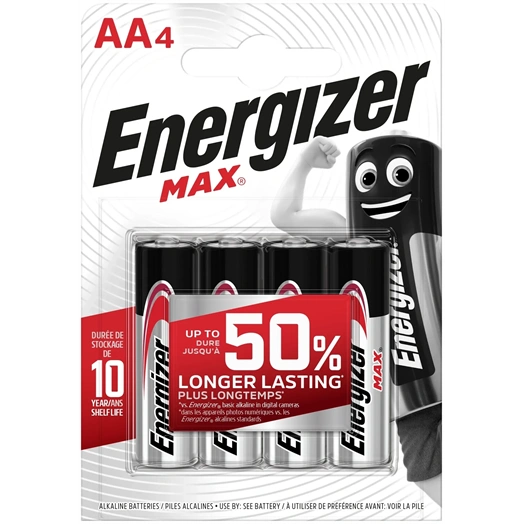 ENERGIZER MAX ALKÁLI CERUZA ELEM AA B4 (4DB/CSOMAG) (EMAA)