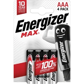 ENERGIZER MAX ALKÁLI MIKRO ELEM AAA B4 (4DB/CSOMAG) (EMAAA)