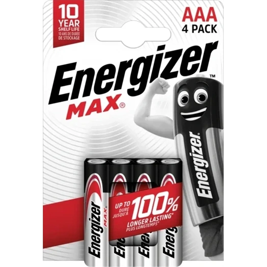 ENERGIZER MAX ALKÁLI MIKRO ELEM AAA B4 (4DB/CSOMAG) (EMAAA)