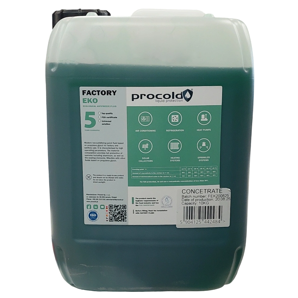 FAGYÁLLÓ PROPILÉNGLIKOL FACTORY EKO-K 10 KG ÉLELMISZER IPARI ZÖLD +BALL GKS MPG