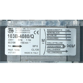 FAN COIL MOTOR 103B-4080/Q80W B/A 3 VEL. DUPLA TENGELYES (MTF803RF)