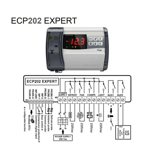 FREDDOX / PEGO ECP202 EXPERT DIGITÁLIS VEZÉRLŐ HŰTŐKAMRÁKHOZ