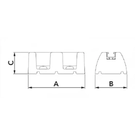 GUMIŐRLEMÉNYES KLÍMATARTÓ TALP PÁR 600X140X95MM 500KG EXTREME-8 (SCD500238)