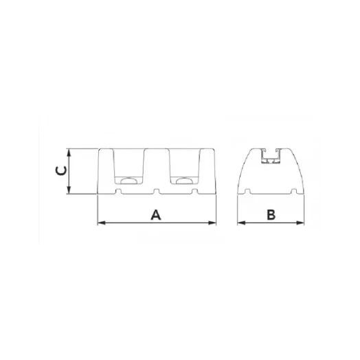 GUMIŐRLEMÉNYES KLÍMATARTÓ TALP PÁR 600X140X95MM 500KG EXTREME-8 (SCD500238)