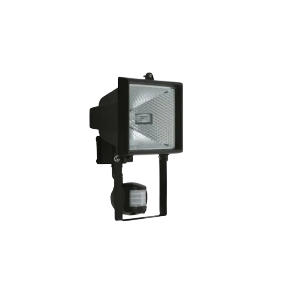 HALOGÉN REFLEKTOR 150W + MOZGÁS ÉRZÉKELŐ IP44 FEKETE (EL-PIRLA30)