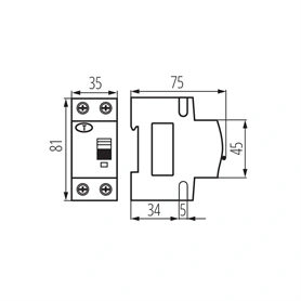 KANLUX IDEAL FI RELÉ REDUNDÁNS EGYSÉGGEL, 6KA, 2P KRO6-2/C16/30 (23217)