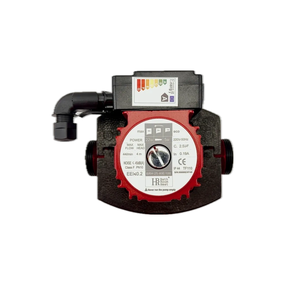 KERINGETŐ SZIVATTYÚ BRH 25-40E, 6/4" CSATLAKOZÁS, 180MM BEÉPÍTÉSI HOSSZ, TMAX 110°C "A" ENERGIAOSZT