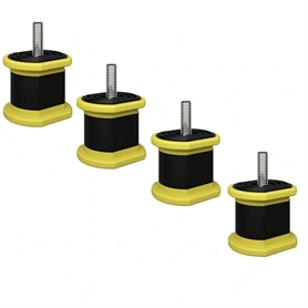 KLÍMA KÜLTÉRI REZGÉSCSILLAPÍTÓ GUMIBAK - VECAMCO TACCO SÁRGA - 200KG ÖSSZTEHERBÍRÁS 4DB/CSOMAG
