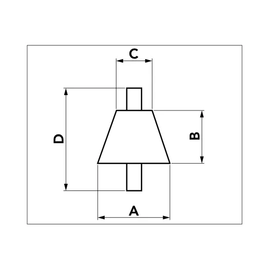 KLÍMA KÜLTÉRI REZGÉSCSILLAPÍTÓ GUMIBAK - TECNOSYSTEMI S4 -  85KG ÖSSZTEHERBÍRÁS 4DB/CSOMAG (11100073)