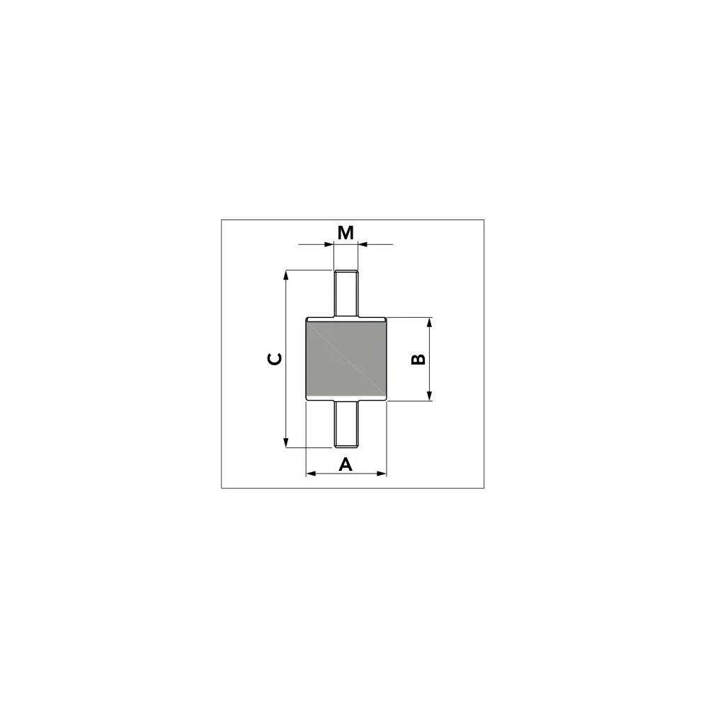 KLÍMA KÜLTÉRI REZGÉSCSILLAPÍTÓ GUMIBAK - TECNOSYSTEMI S60 - 160KG ÖSSZTEHERBÍRÁS 60X50 M10 4DB/CSOMAG (SCC500021)