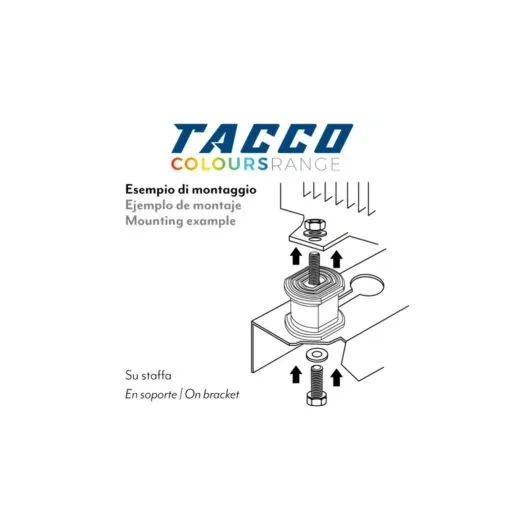 KLÍMA KÜLTÉRI REZGÉSCSILLAPÍTÓ GUMIBAK - VECAMCO TACCO PIROS - 350KG ÖSSZTEHERBÍRÁS 4DB/CSOMAG