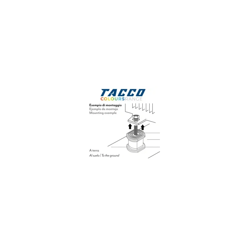 KLÍMA KÜLTÉRI REZGÉSCSILLAPÍTÓ GUMIBAK - VECAMCO TACCO PIROS - 350KG ÖSSZTEHERBÍRÁS 4DB/CSOMAG
