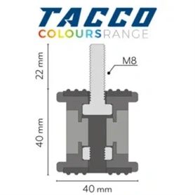 KLÍMA KÜLTÉRI REZGÉSCSILLAPÍTÓ GUMIBAK - VECAMCO TACCO PIROS - 350KG ÖSSZTEHERBÍRÁS 4DB/CSOMAG