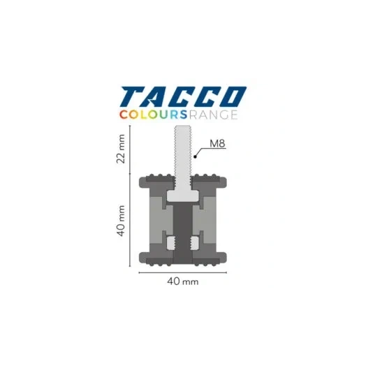 KLÍMA KÜLTÉRI REZGÉSCSILLAPÍTÓ GUMIBAK - VECAMCO TACCO PIROS - 350KG ÖSSZTEHERBÍRÁS 4DB/CSOMAG