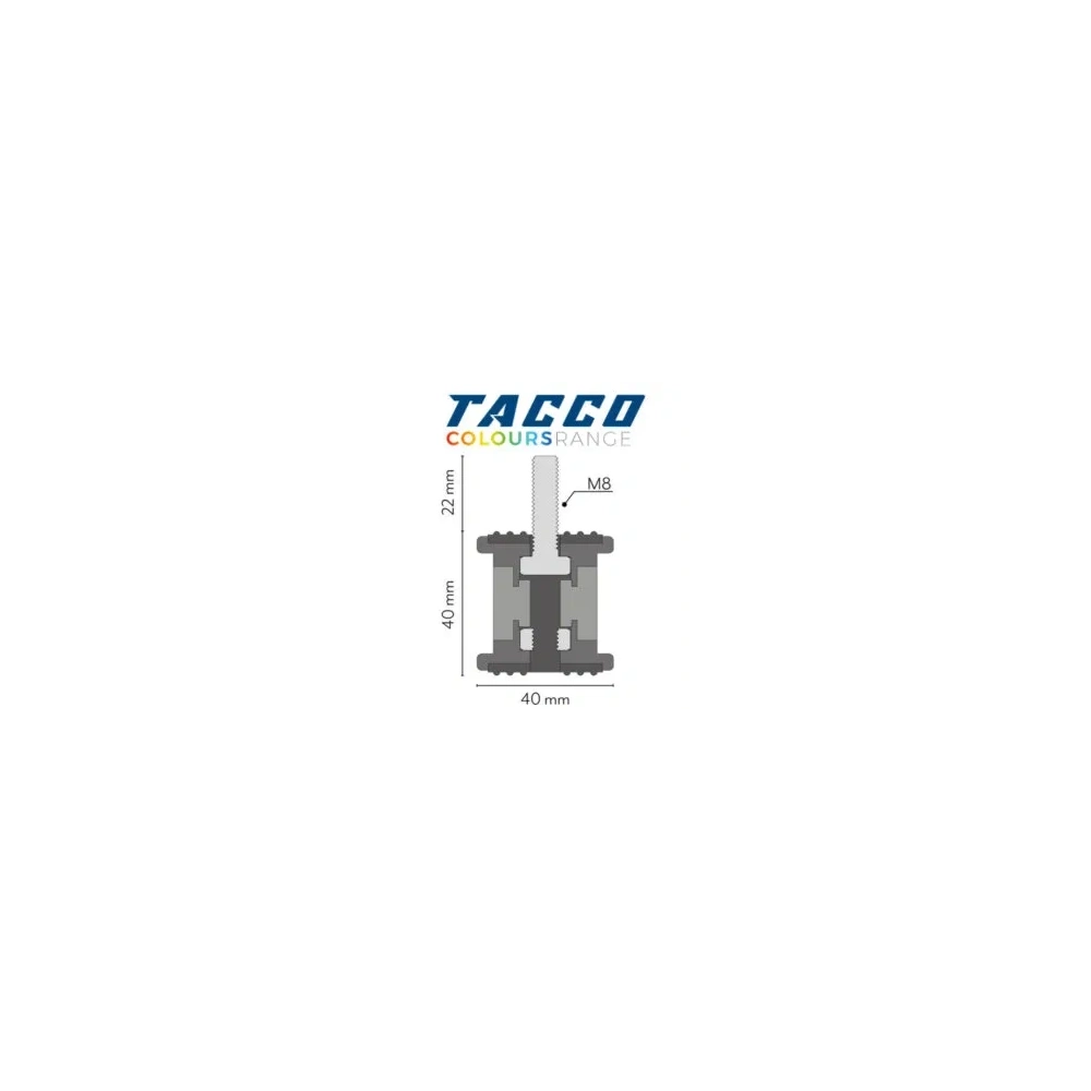KLÍMA KÜLTÉRI REZGÉSCSILLAPÍTÓ GUMIBAK - VECAMCO TACCO ZÖLD - 100KG ÖSSZTEHERBÍRÁS 4DB/CSOMAG (9898 037B)