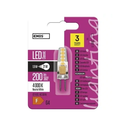 LED SPOT G4/12V/2W NAPFÉNY FEHÉR (ZQ8621)
