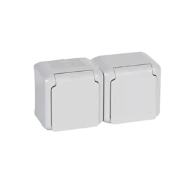 LEGRAND FORIX 2X2P+F GYV FÖLDELT DUGALJ IP44 FEHÉR 16A 250V FALON KÍVÜLI CSAPÓFEDÉLLEL 782374