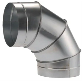 LÉGTECHNIKAI KÖNYÖKIDOM 90° SZELETES FÉM 160MM