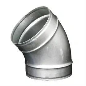 LÉGTECHNIKAI KÖNYÖKIDOM SZELETELT 45° FÉM 250MM