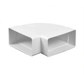 LÉGTECHNIKAI LAPOSCSATORNA KÖNYÖKIDOM VÍZSZINTES 60X120 MM 90° MŰANYAG KP120-24/90, 7271