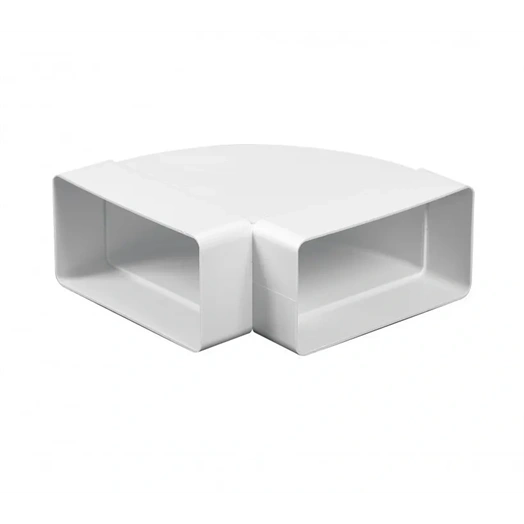 LÉGTECHNIKAI LAPOSCSATORNA KÖNYÖKIDOM VÍZSZINTES 60X120 MM 90° MŰANYAG KP120-24/90, 7271