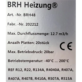 LEMEZES HŐCSERÉLŐ KIS ELLENÁLLÁSÚ,20LEMEZ,12,7M3/H,4X1",124X304X60MM FELÜLET:0,6M2