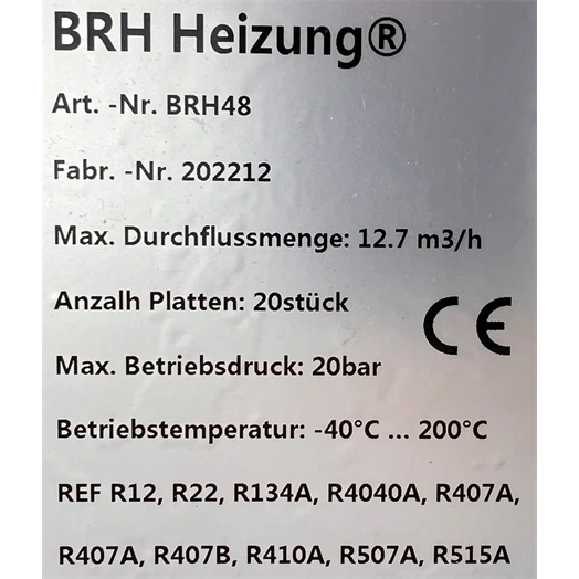 LEMEZES HŐCSERÉLŐ KIS ELLENÁLLÁSÚ,20LEMEZ,12,7M3/H,4X1",124X304X60MM FELÜLET:0,6M2