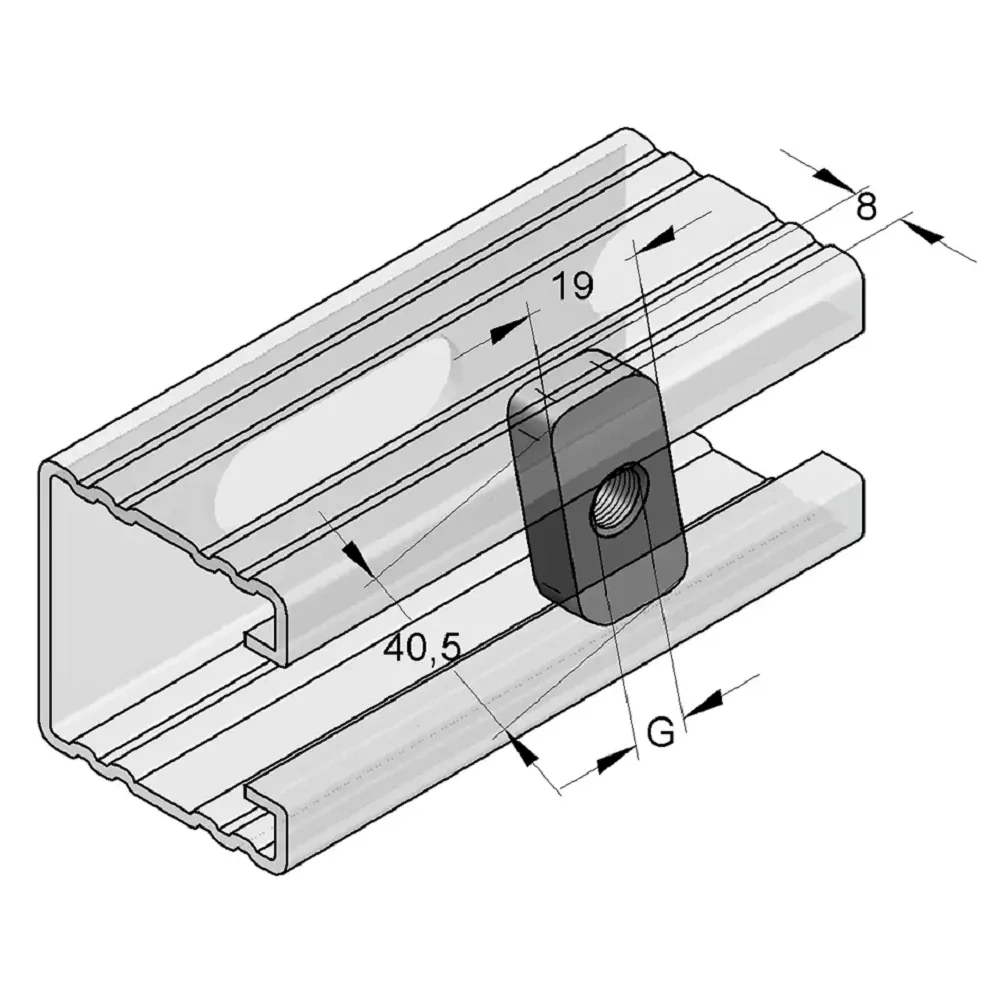 MENETES SÍNANYA MEFA 45 MM M8 HORGANYZOTT (0750107)