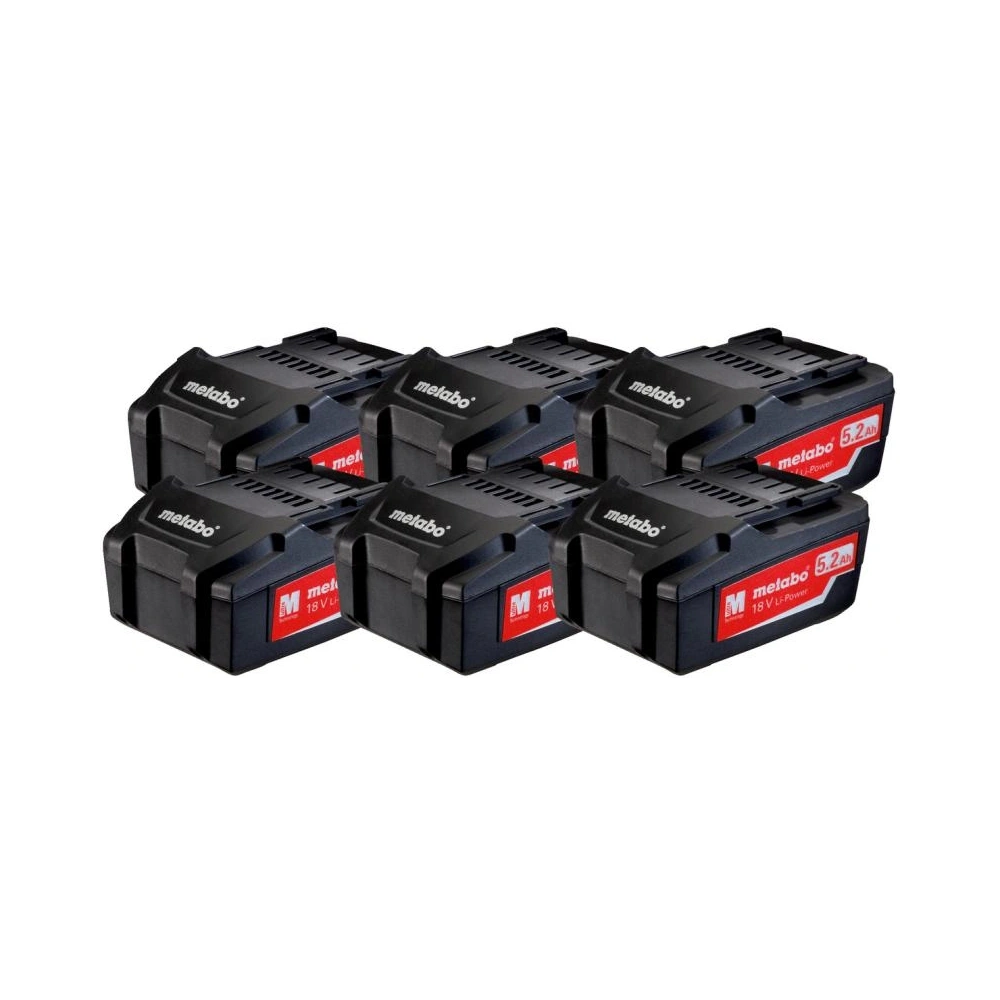METABO AKKUCSOMAG 6 db LiPOWER AKKUEGYSÉG 18 V - 5.2 Ah 625152000