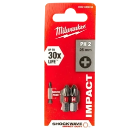 MILWAUKEE BIT PH2 SHOCKWAVE 25 MM (2 DB/CSOMAG) (4932430852)