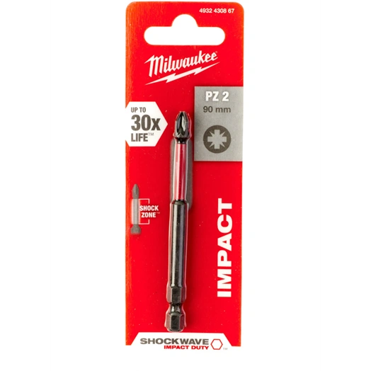 MILWAUKEE BIT PZ2 SHOCKWAVE 90 MM (4932430867)
