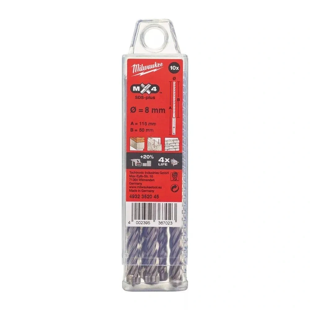 MILWAUKEE SDS-PLUS 4 ÉLŰ FÚRÓSZÁR 8X115 MM (4932352045)