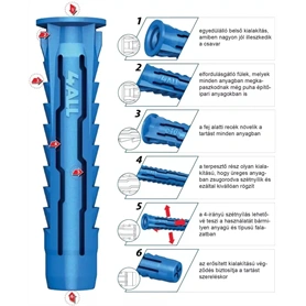 MŰANYAG TIPLI RAWLPLUG 4ALL-08 8X40 MM(100DB)