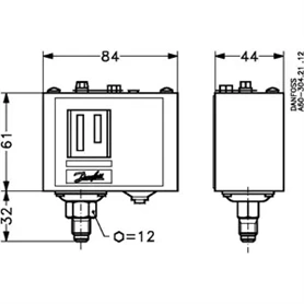 NYOMÁSKAPCSOLÓ DANFOSS KP5 HP KÉZI RESZETES 060-117366