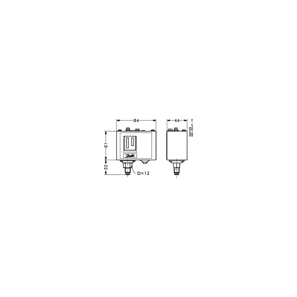 NYOMÁSKAPCSOLÓ DANFOSS KP5 HP KÉZI RESZETES 060-117366