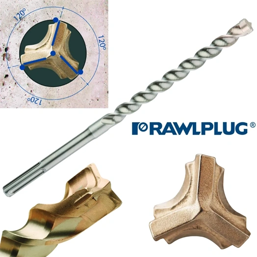 SDS-PLUS 3 ÉLŰ FÚRÓSZÁR RAWL BETONVAS-HOZ 10X460 MM