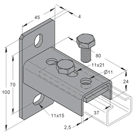 SINTALP MEFA 35 MM HOSSZANTI KIVITEL HORGANYZOTT (080213402)