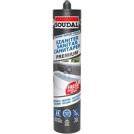 SZANITER NEUTRÁLIS SZILIKON PASZTA SOUDAL PREMIUM TRANSZPARENS 280 ML (172748)