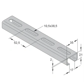 SZERELŐSÍN MEFA 35/21/2 MM TÜZIHORGANYZOTT 2M/SZÁL (0800022)