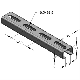 SZERELŐSÍN MEFA 35/21/2 MM TÜZIHORGANYZOTT 2M/SZÁL (0800022)