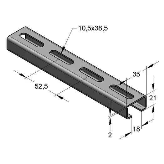 SZERELŐSÍN MEFA 35/21/2 MM TÜZIHORGANYZOTT 2M/SZÁL (0800022)