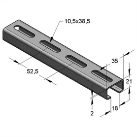 SZERELŐSÍN MEFA 35/21/2 MM TÜZIHORGANYZOTT 3M/SZÁL (0800023)