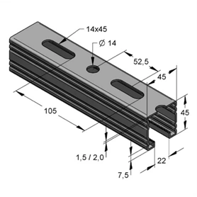 SZERELŐSÍN MEFA 45/45/1,5 MM TŰZIHORGANYZOTT 2M/SZÁL (082045215)