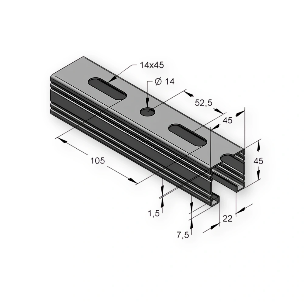 SZERELŐSÍN MEFA 45/45/1,5 MM TÜZIHORGANYZOTT 3M/SZÁL (082045315)