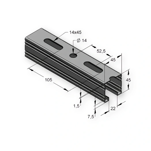 SZERELŐSÍN MEFA 45/45/1,5 MM TÜZIHORGANYZOTT 3M/SZÁL (082045315)